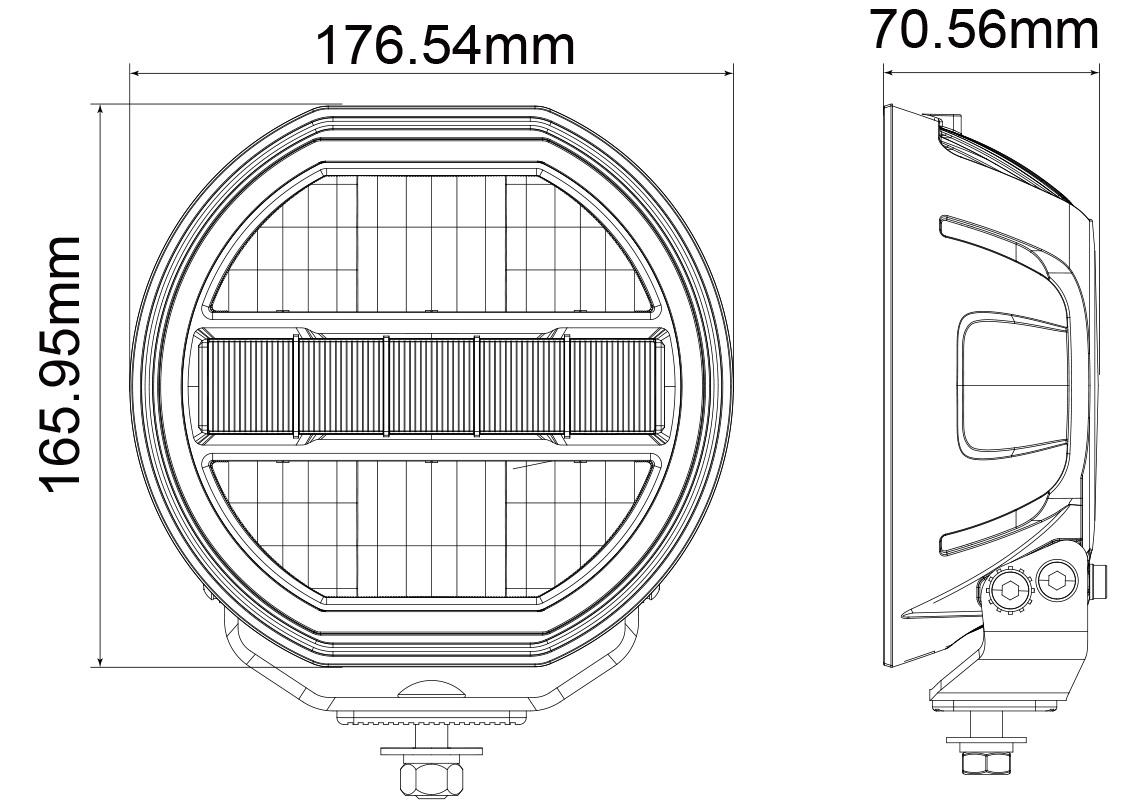 LUCE DI GUIDA ROTONDA DA 7 POLLICI